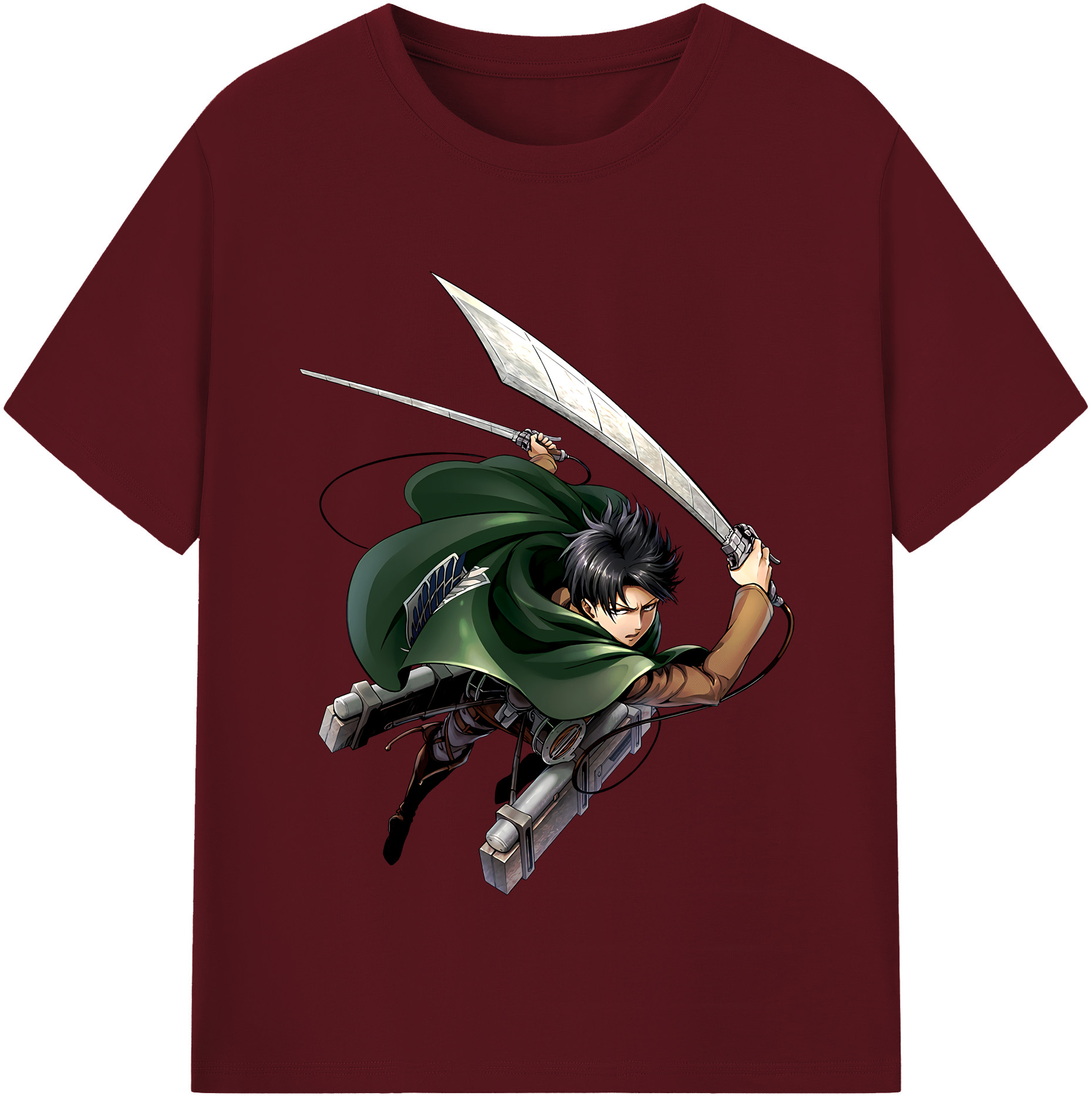 （画像用） 進撃の巨人 リヴァイ·アッカーマン Attack on Titan Levi Ackerman 綿100％半袖Tシャツ（フロントプリント）